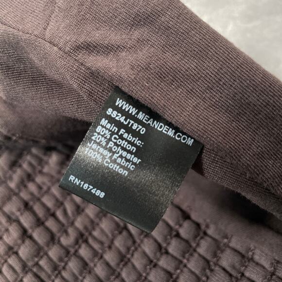 Me+Em Crop Top Womens 2 Brown Towelling Bralette Smocked Terry Cloth Minimal New - Picture 7 of 10